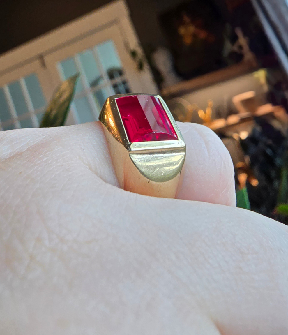 10K Yellow Gold Ruby Ring