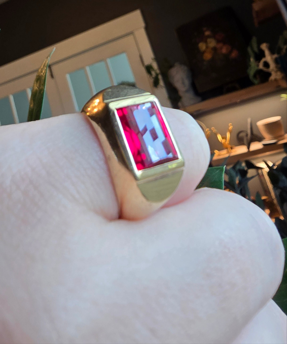 10K Yellow Gold Ruby Ring