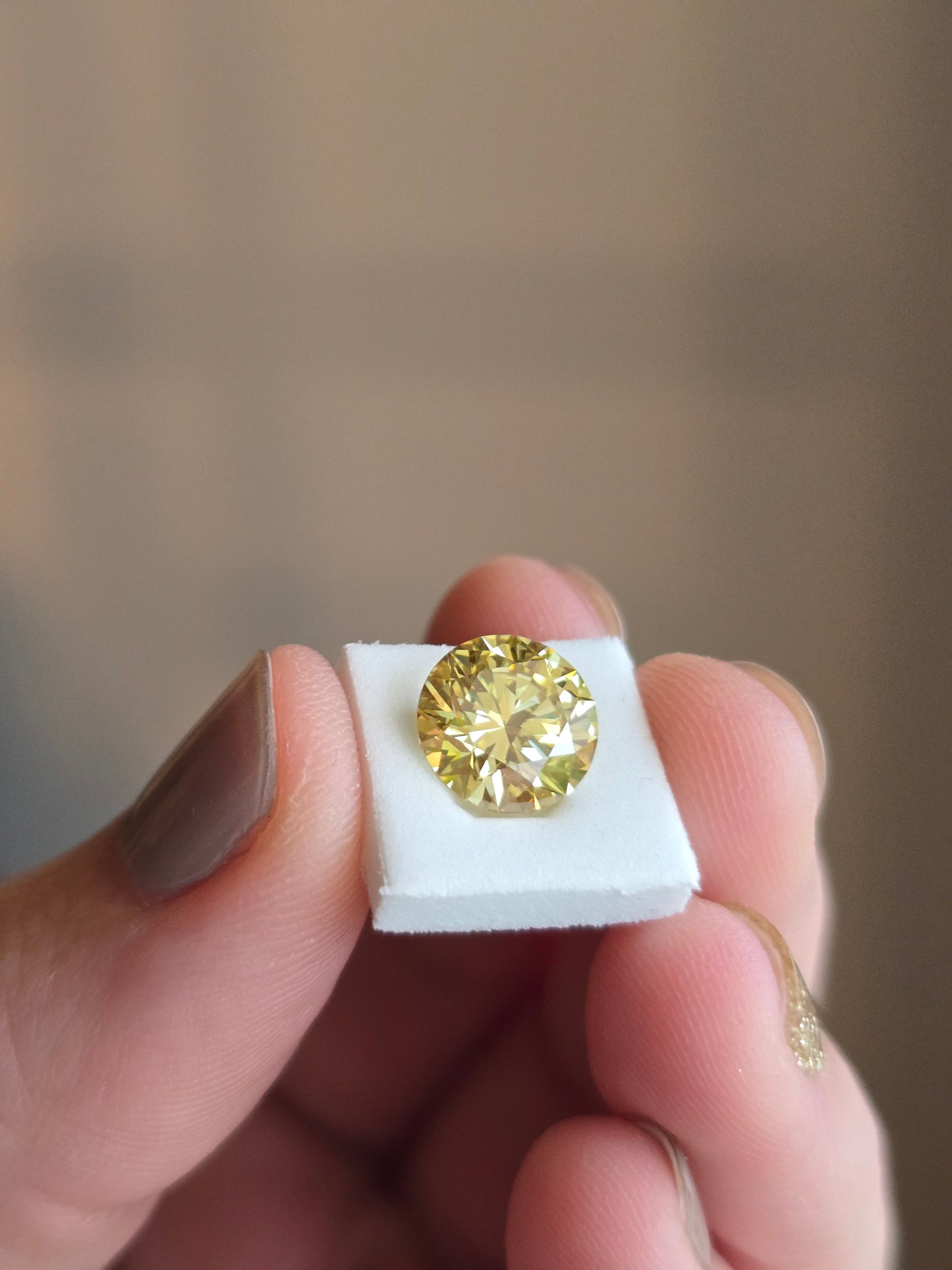 Loose 2.89 CT Lab Grown Fancy Yellow Diamond with IGI Report