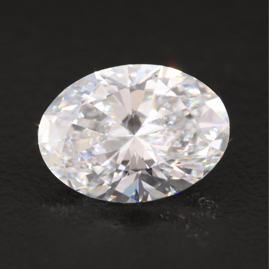 Loose 3.71 CT Oval Lab Grown Diamond with IGI Reports