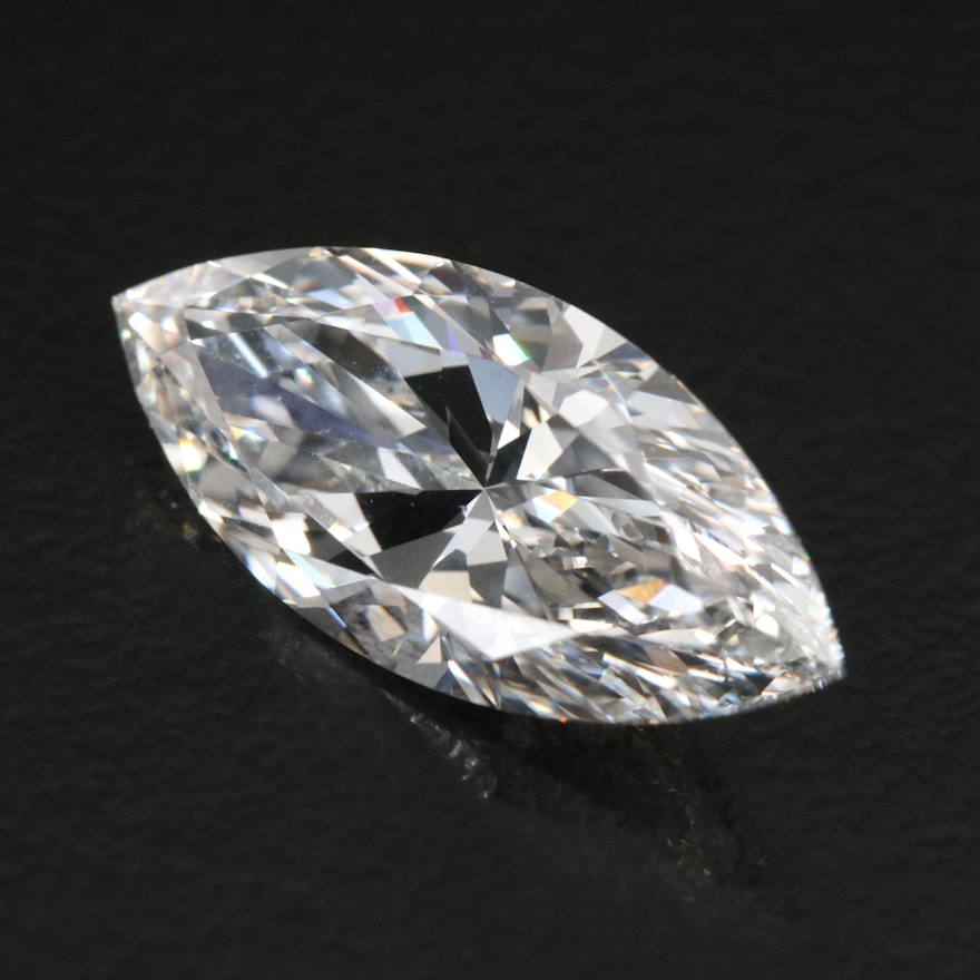 Loose 4.78 CT Marquise Lab Grown Diamond with IGI Report