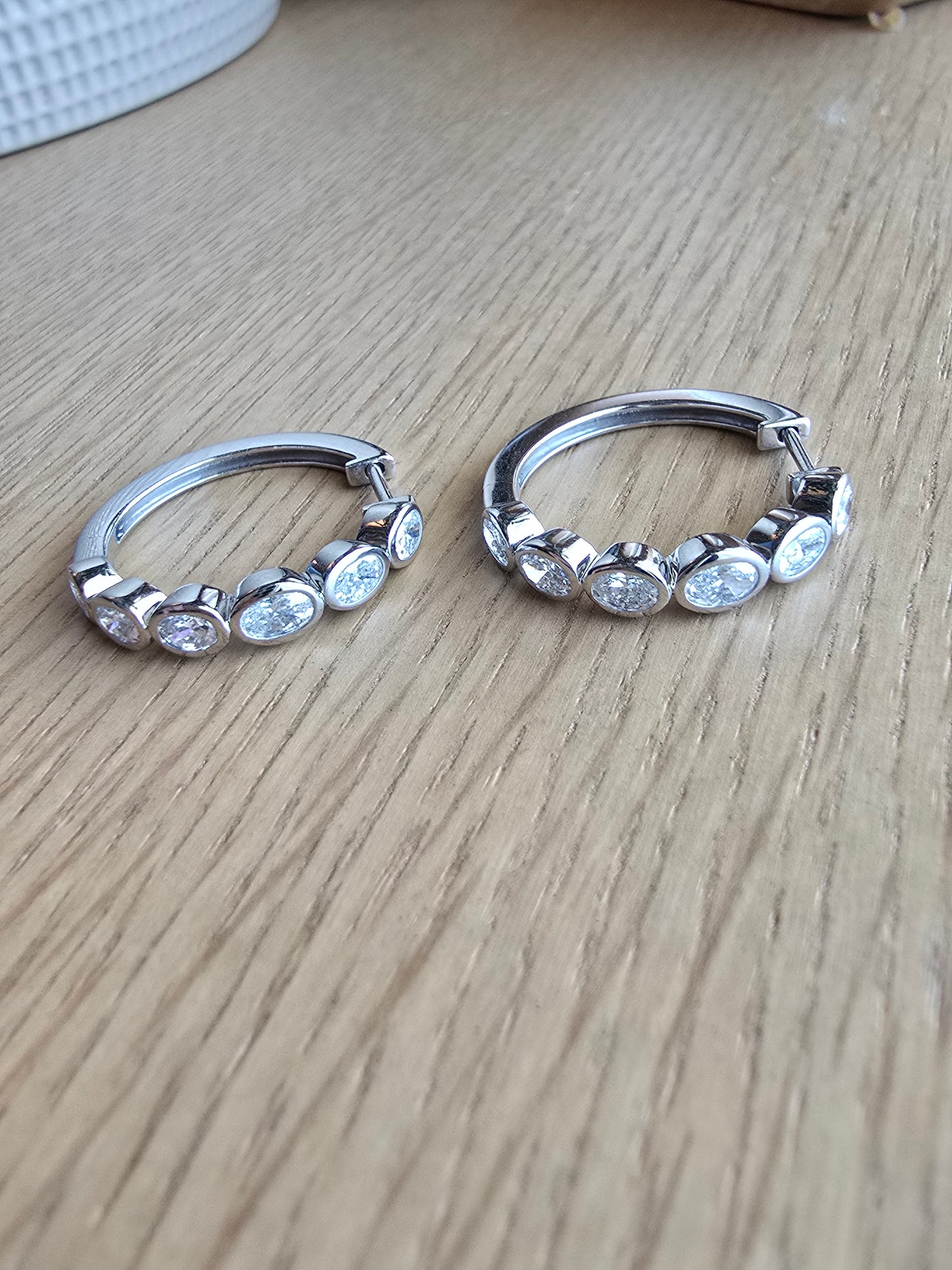 14K 2.10 CTW Lab Grown Diamond Hoop Earrings
