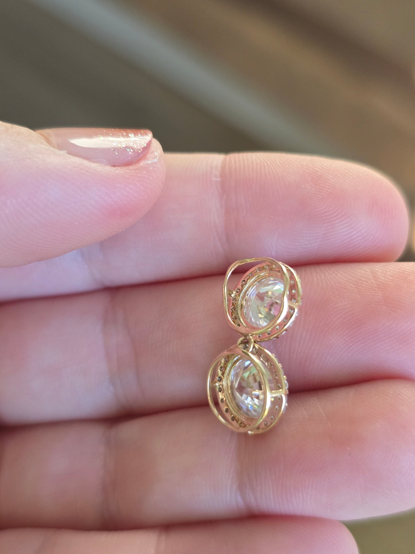 14K Yellow Gold Moissanite Pendant