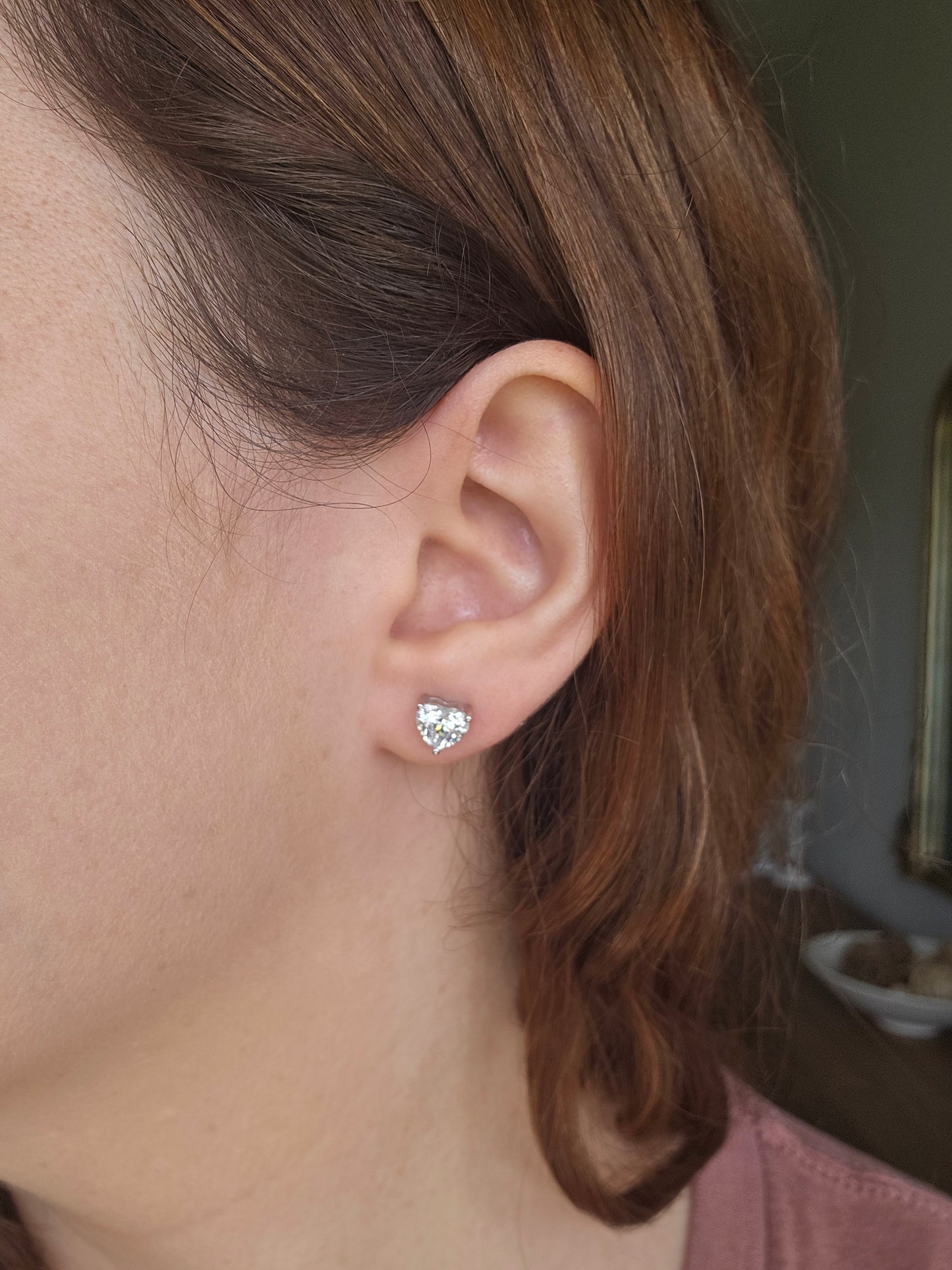 14K 2.00 CTW Lab Grown Heart Diamond Earrings