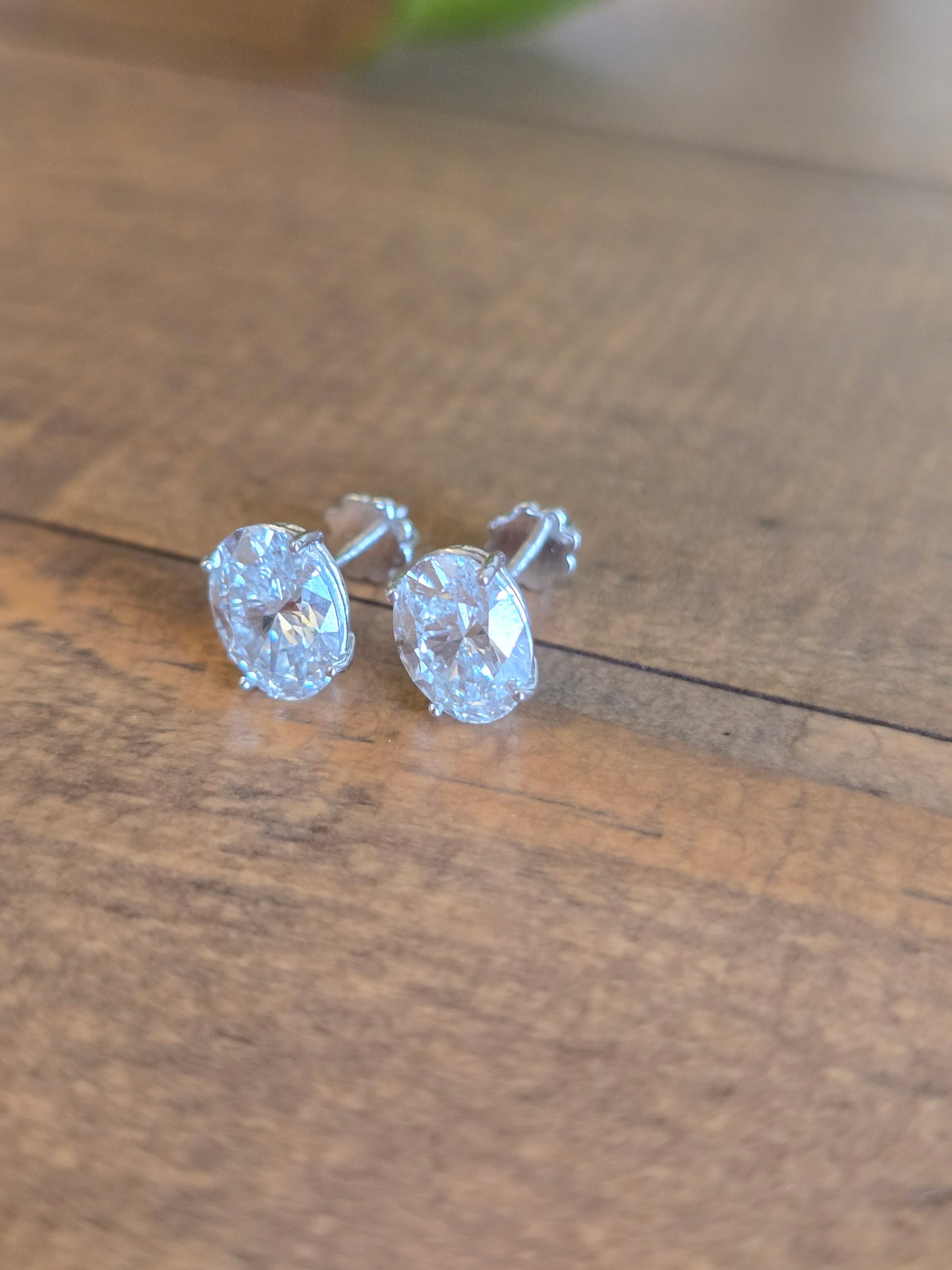 14k White Gold 3.1ct Oval Lab Diamond Studs
