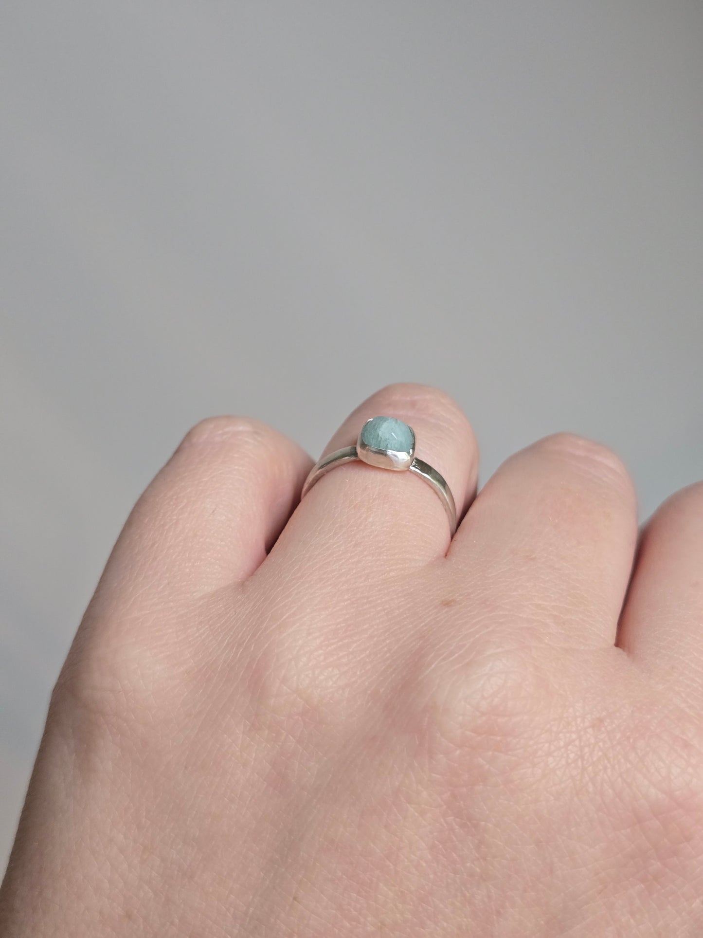 Made to Order - Glow Aquamarine Wide Stacker Ring