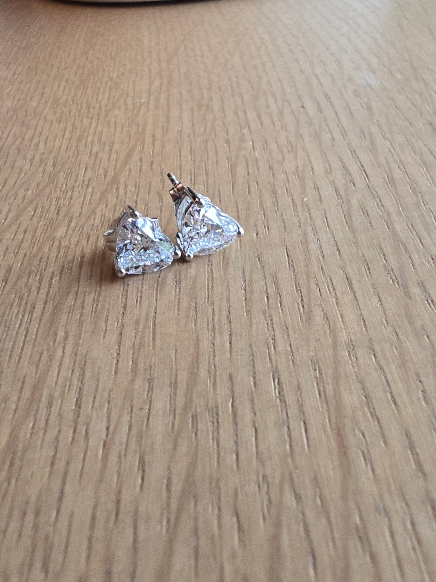 14K 2.00 CTW Lab Grown Heart Diamond Earrings