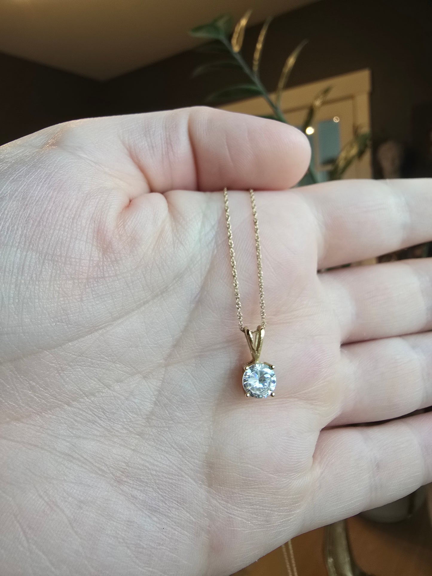 10K Yellow Gold Necklace with CZ