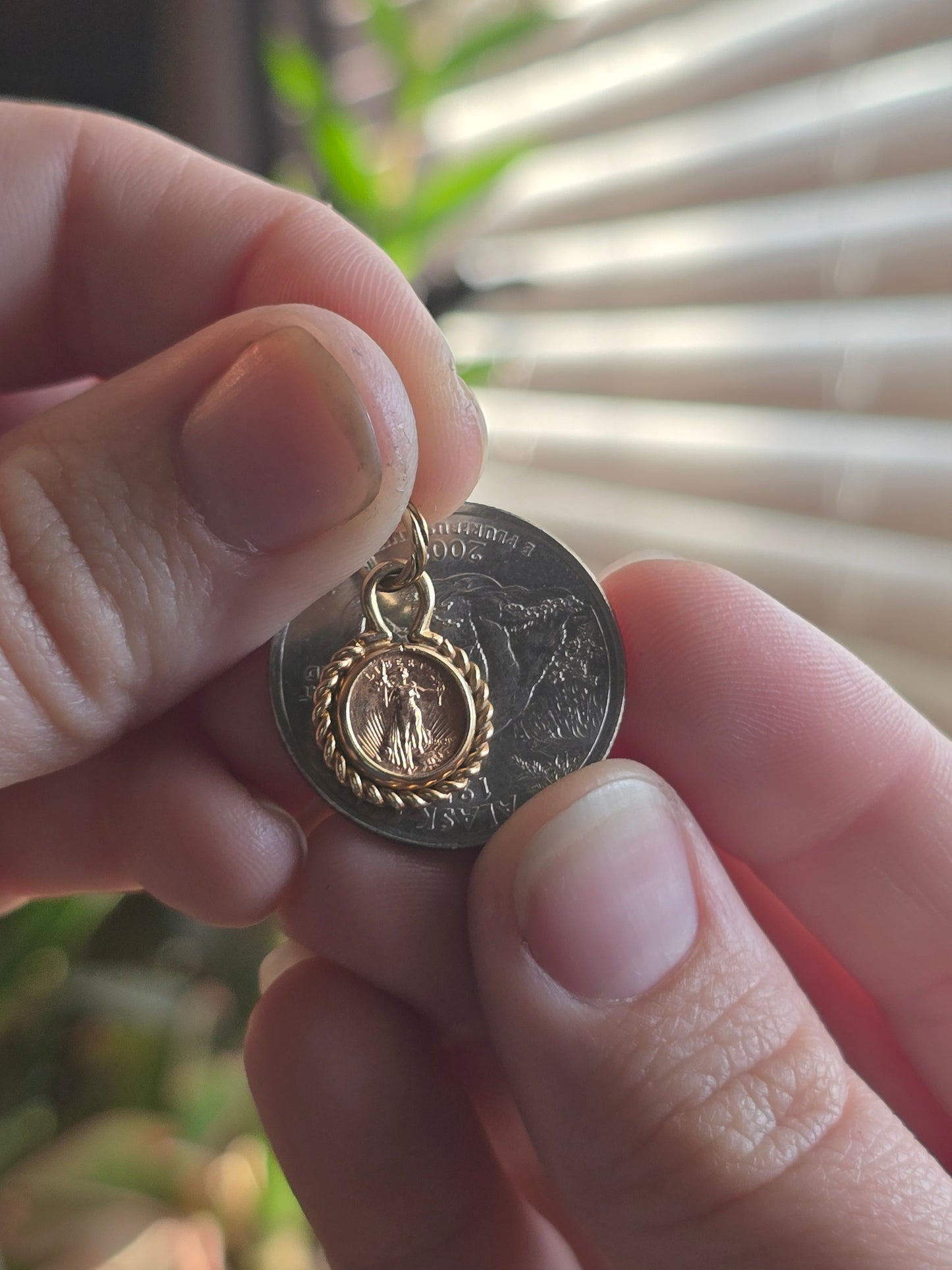 14K Pendant with Reproduction Coin
