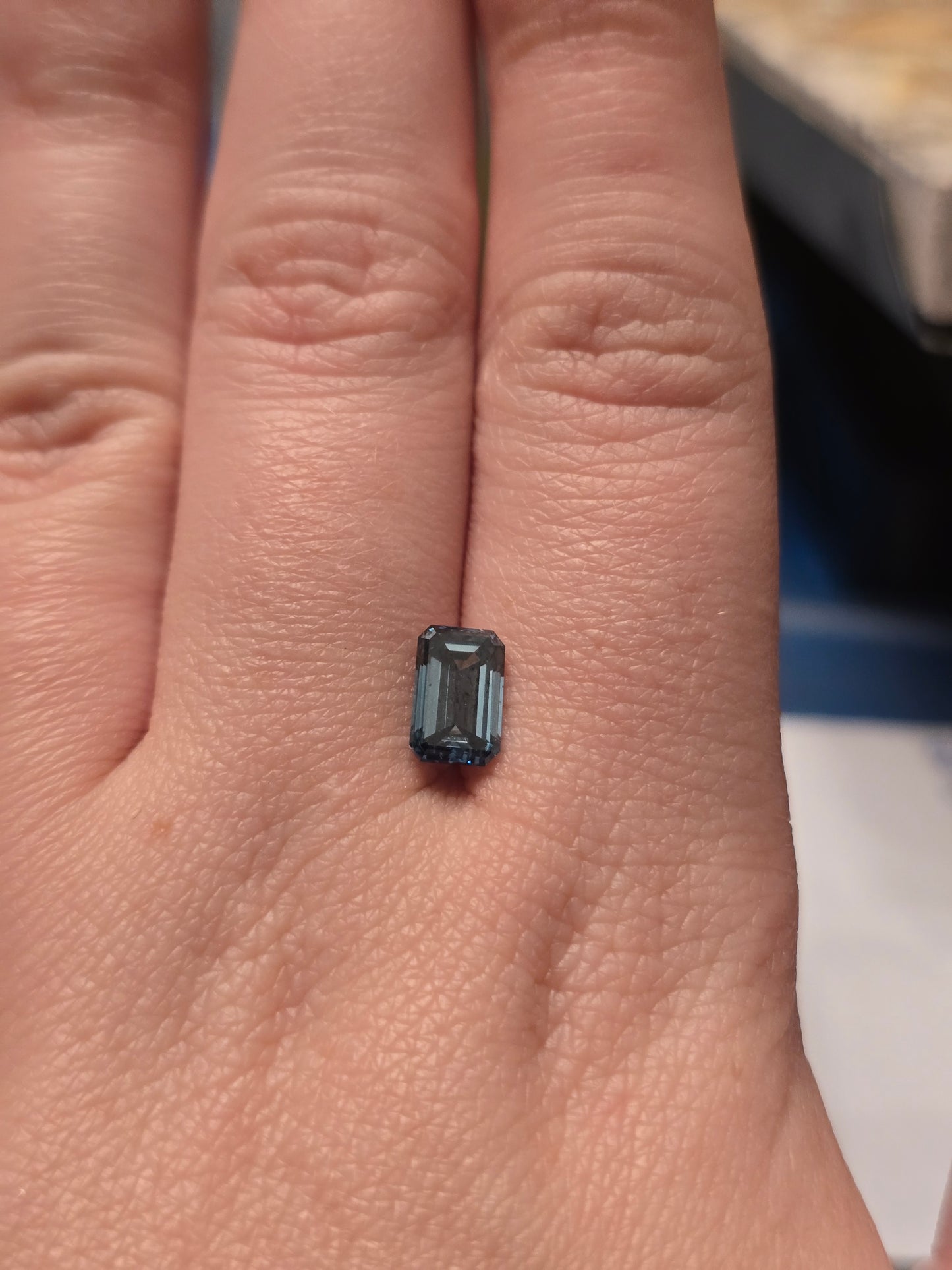 Loose Emerald Cut 1.66ct Fancy Blue Lab Diamond