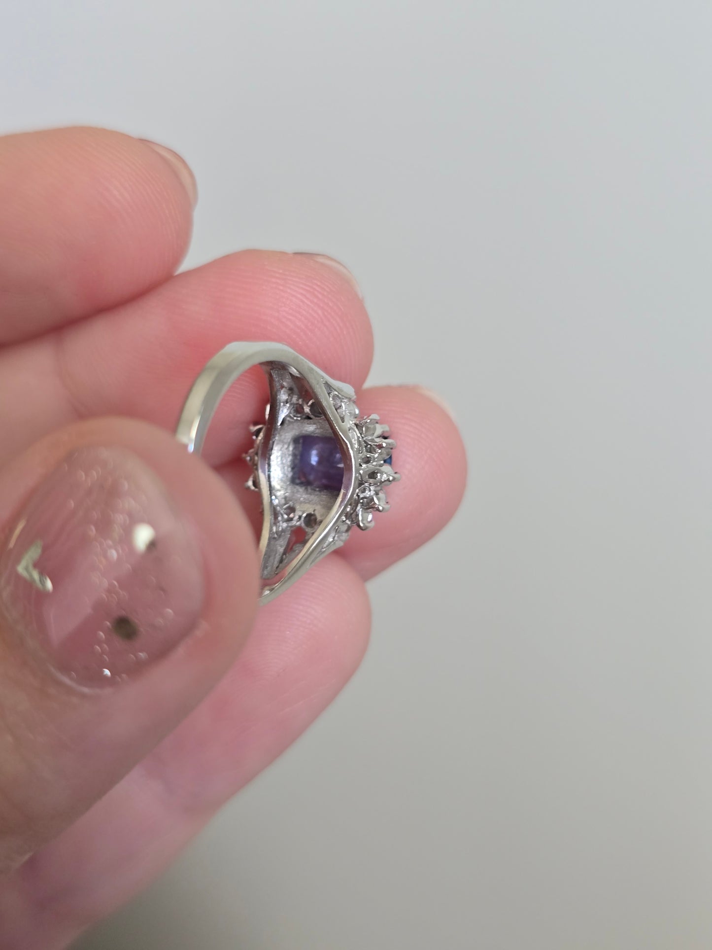 Platinum 1.32 CT Sapphire and Diamond Ring