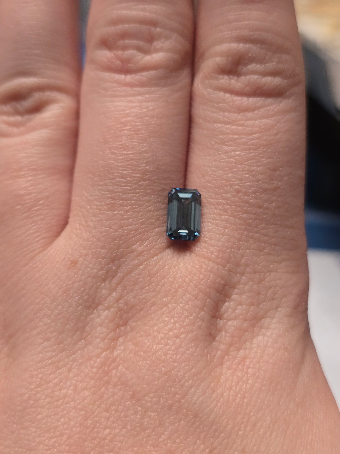 Loose Emerald Cut 1.66ct Fancy Blue Lab Diamond