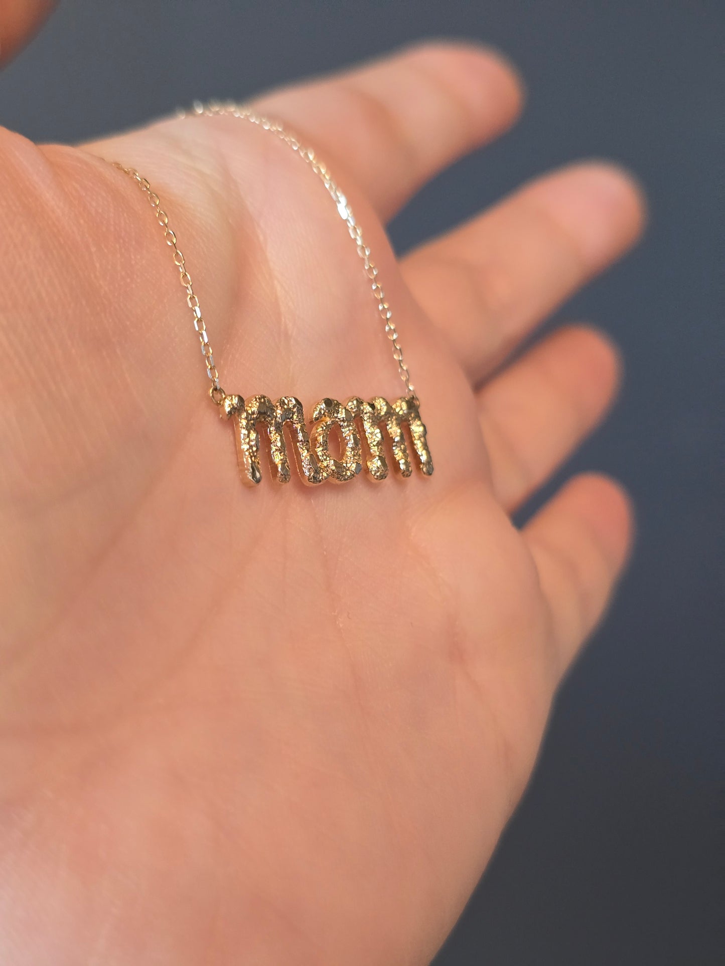 10K "MOM" Necklace