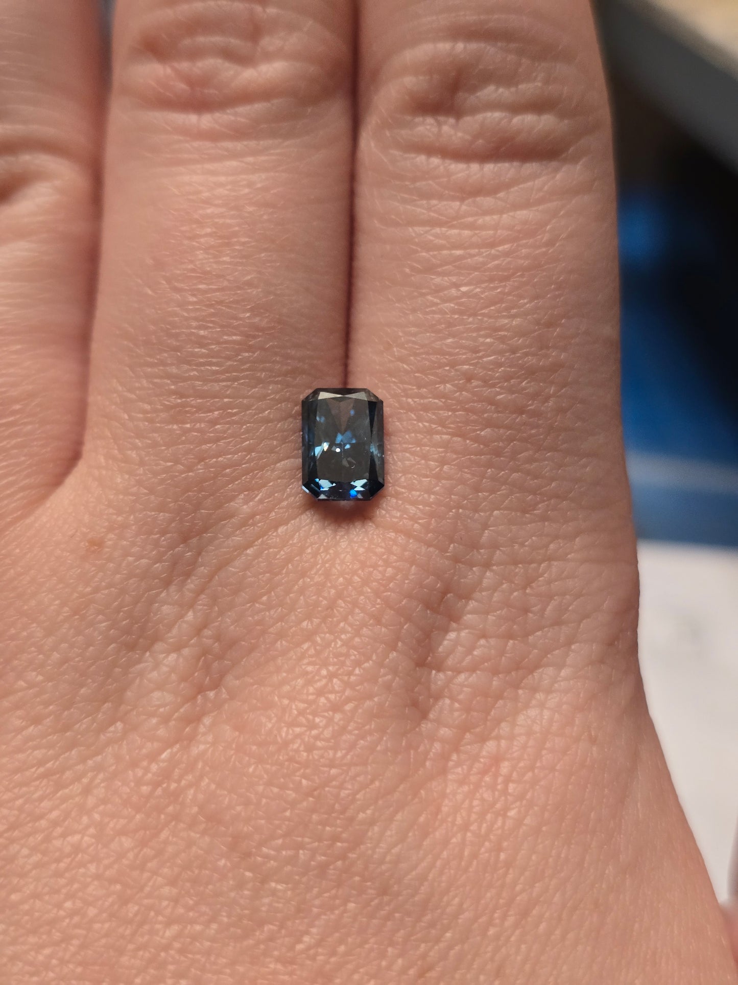 Loose Radiant Cut 1.65ct Fancy Blue Lab Diamond