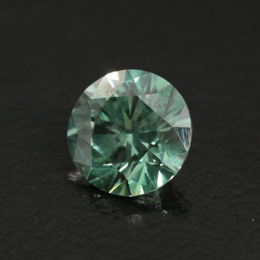Loose 1.36 CT Round Lab Grown Fancy Green Diamond