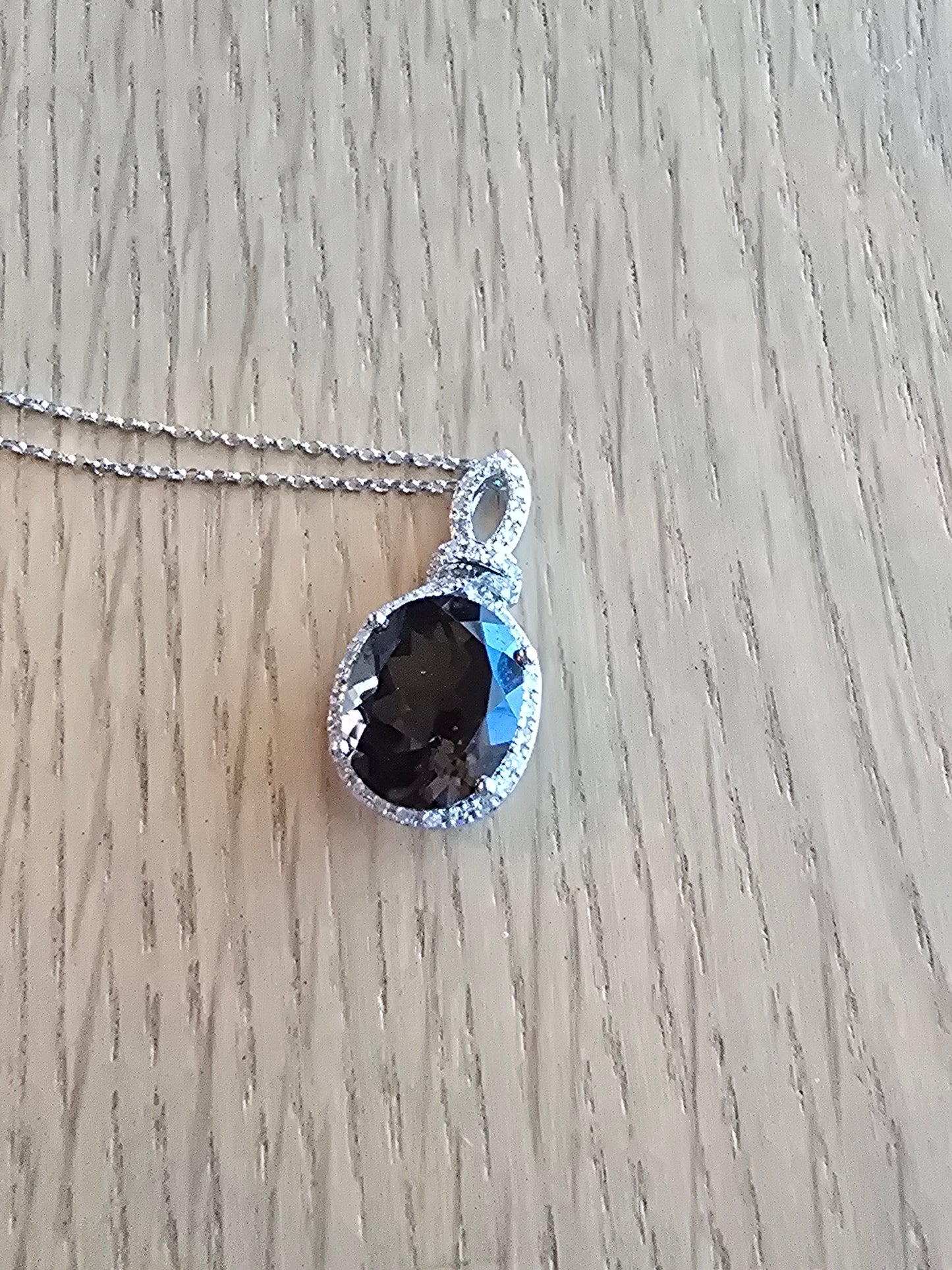 14K Smoky Quartz and Diamond Necklace