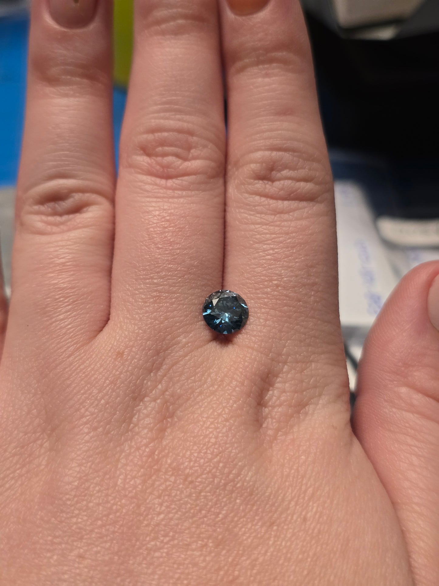 Loose Round Cut 1.53ct Fancy Blue Lab Diamond