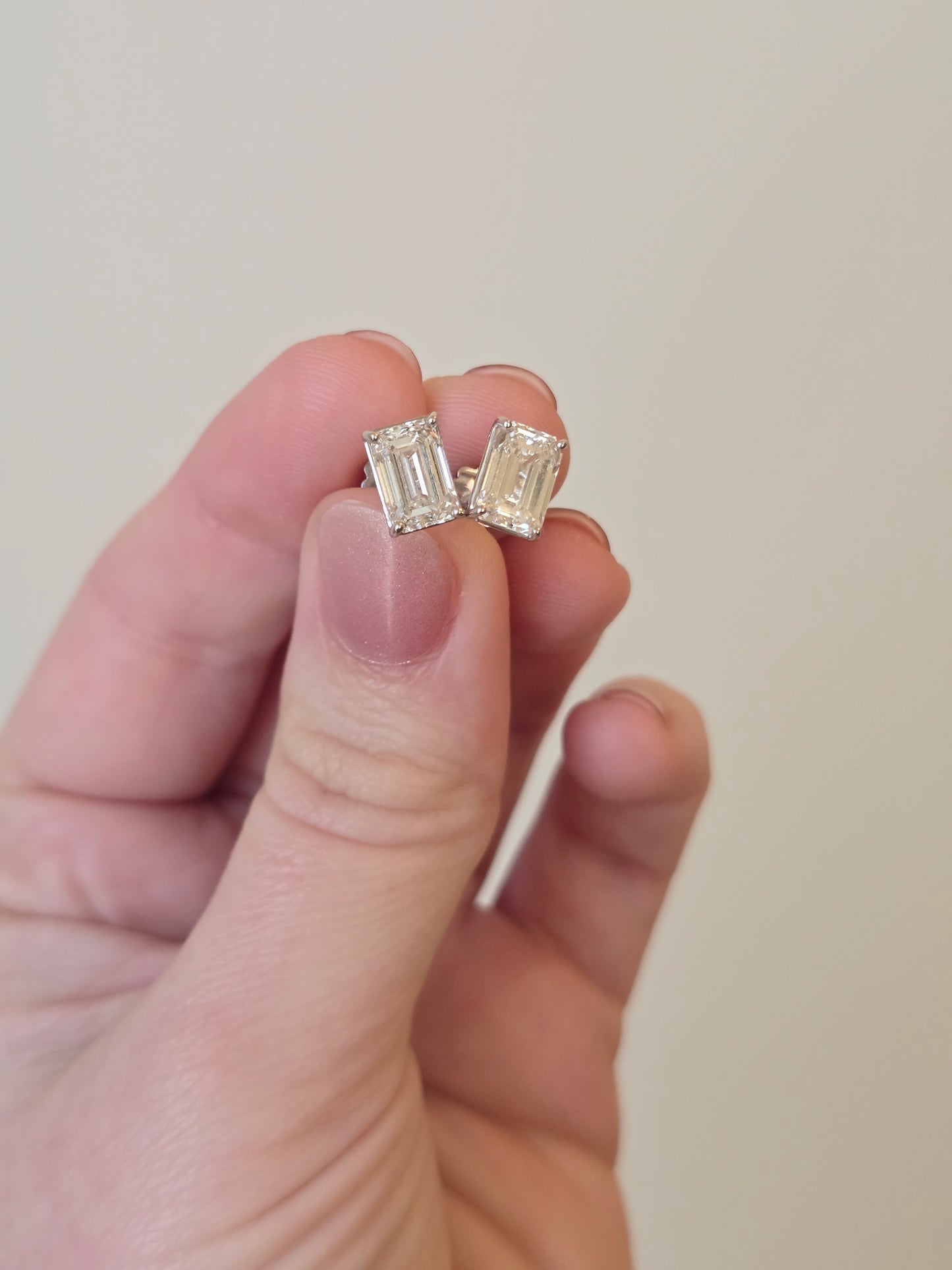14k White Gold 3ct Lab Diamond Studs