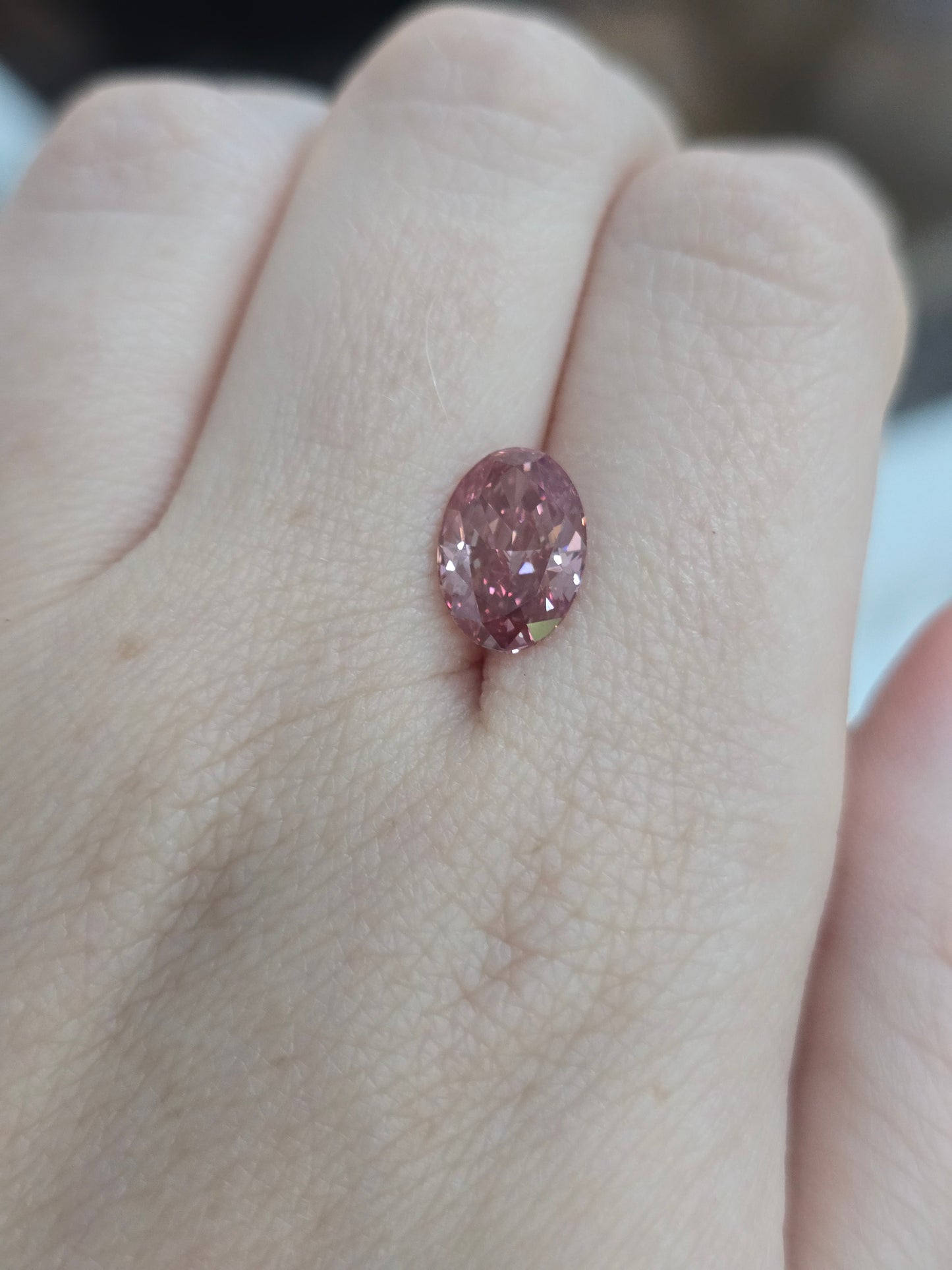 3.10ct Oval Lab Grown Fancy Pink Diamond