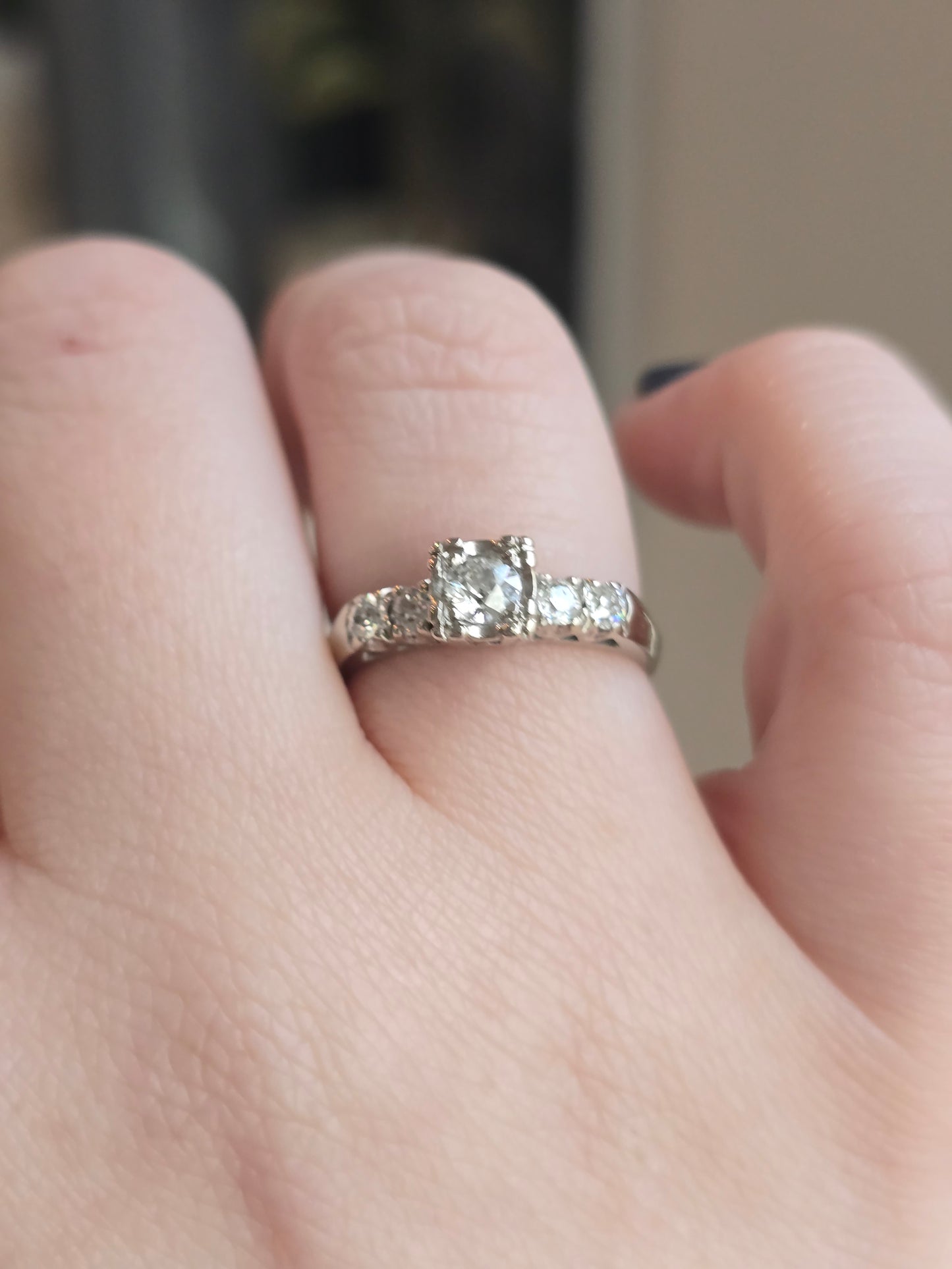 Vintage 14K White Gold 0.52 CTW Diamond Ring