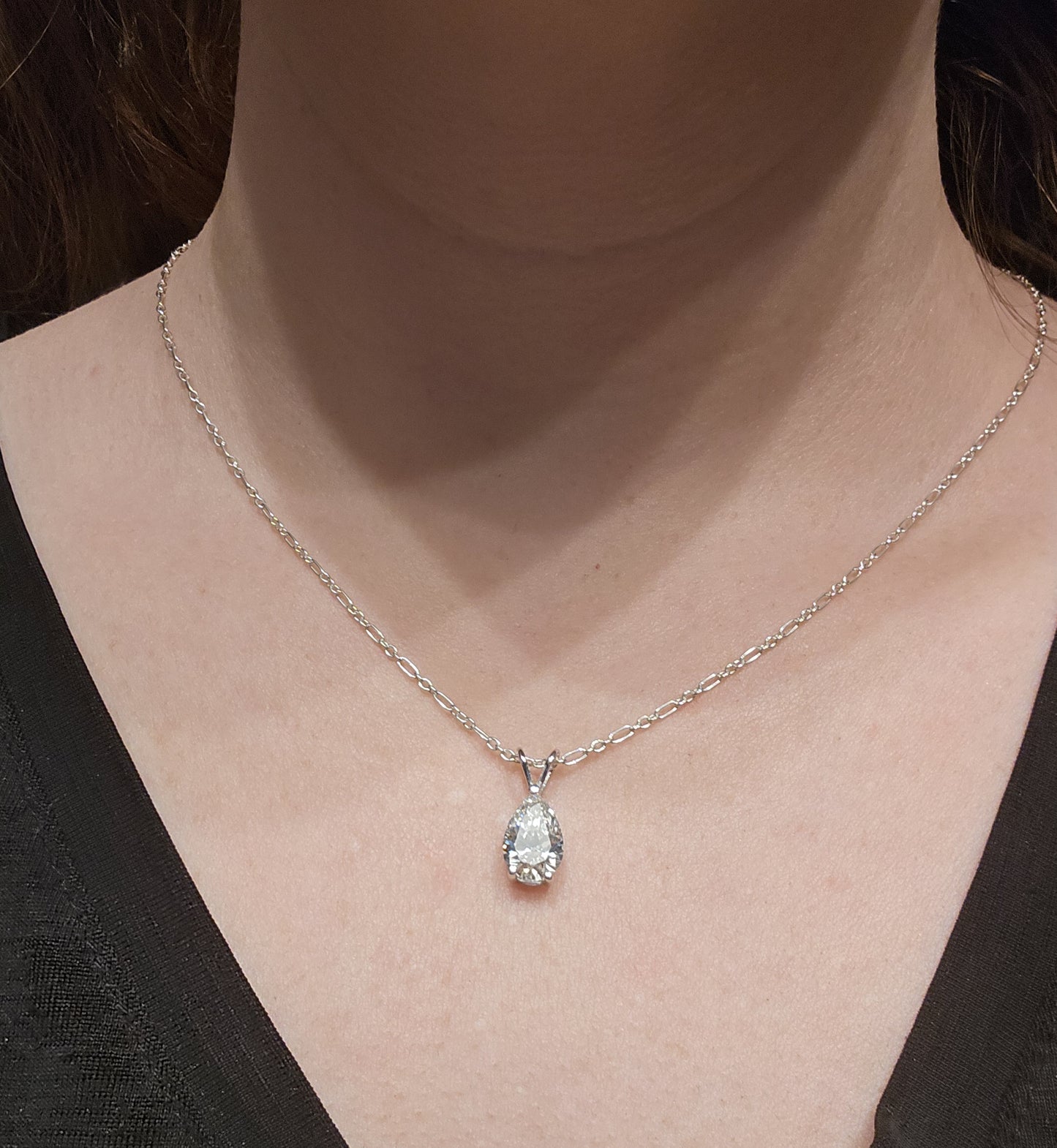 14k White Gold 2ct Lab Diamond Pendant