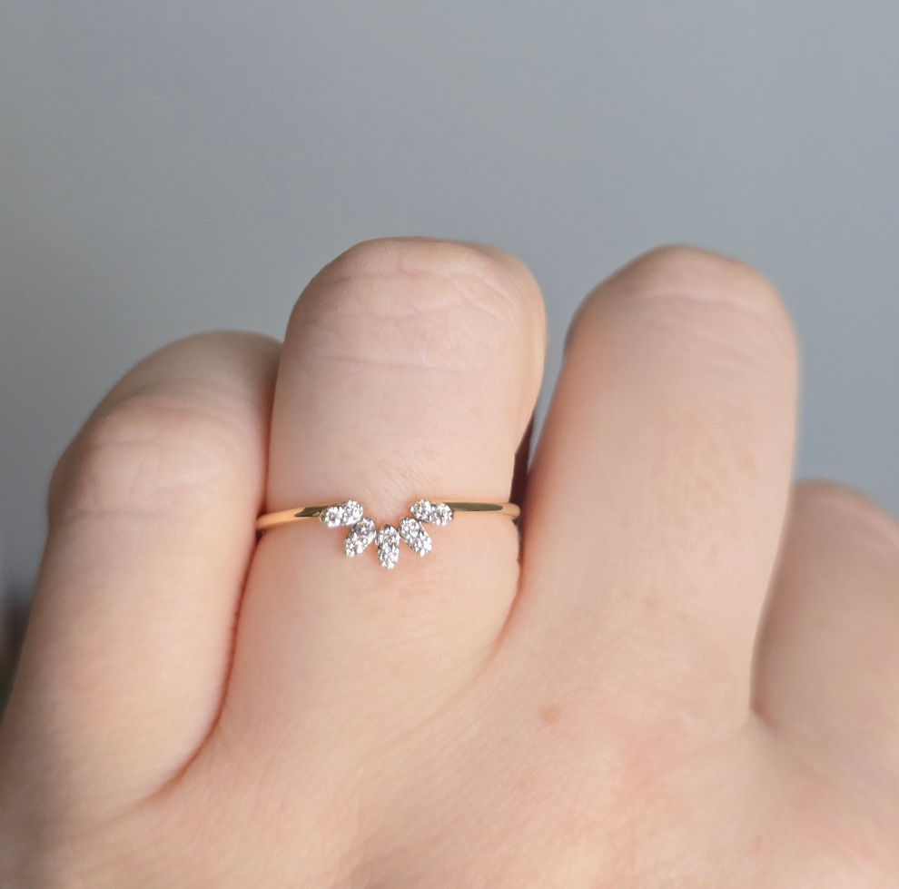 14K Yellow Gold 0.11ct Diamond Ring