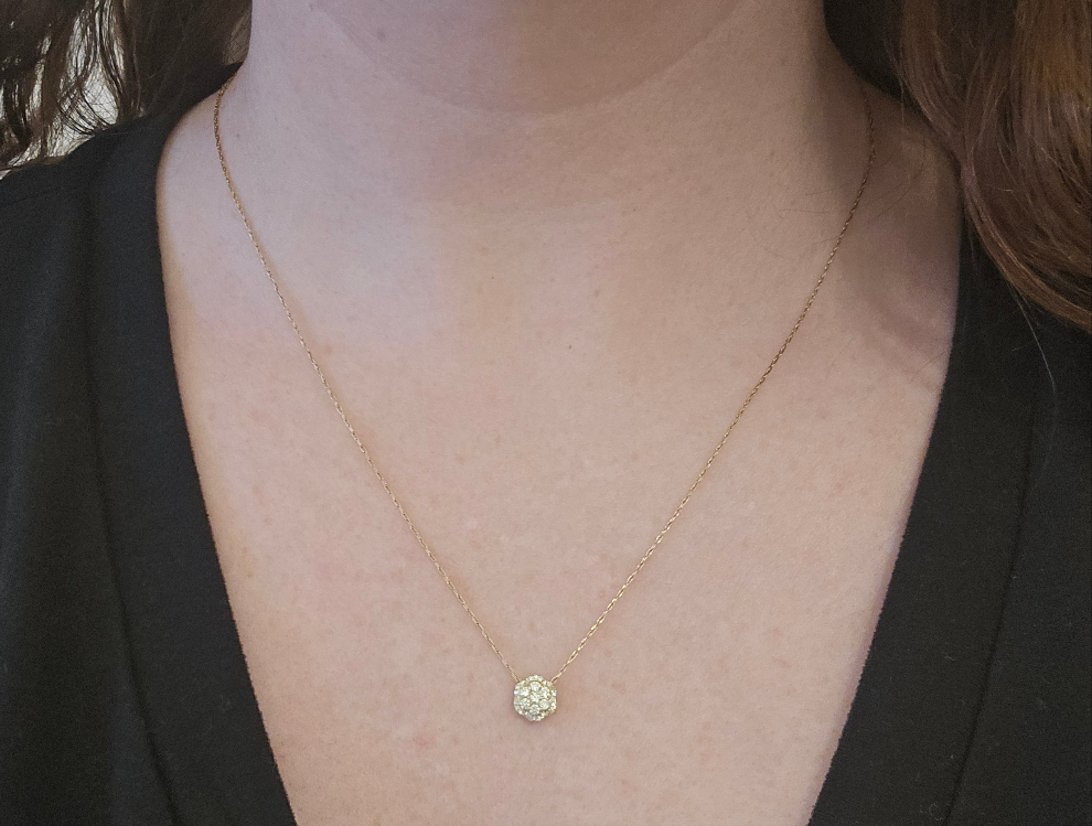 14K Yellow Gold Diamond Necklace