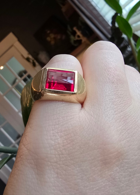 10K Yellow Gold Ruby Ring