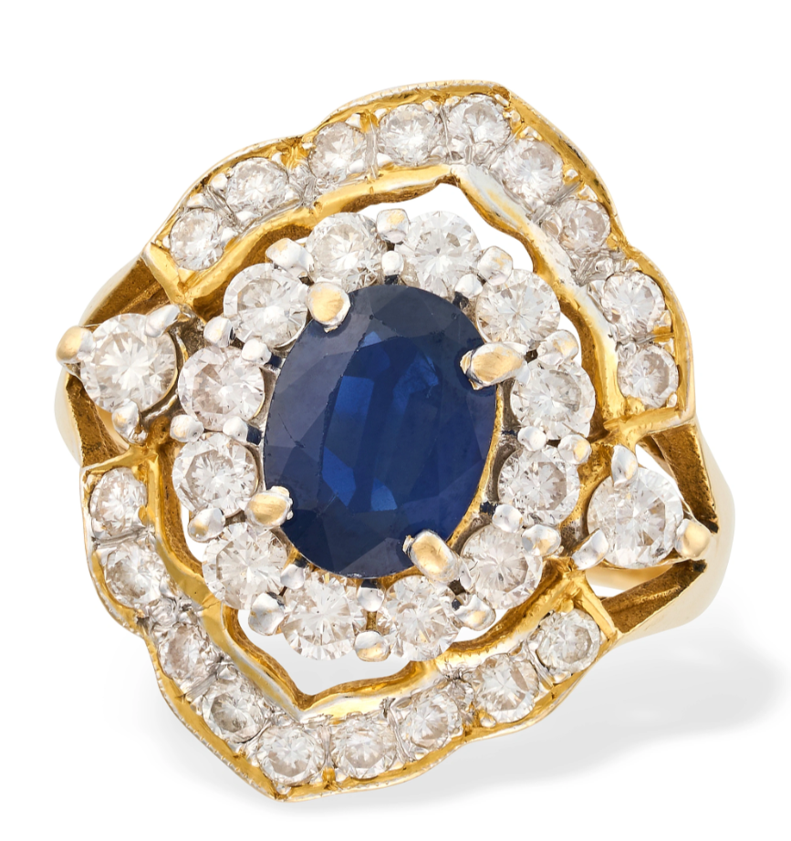 Vintage Sapphire and Diamond Ring