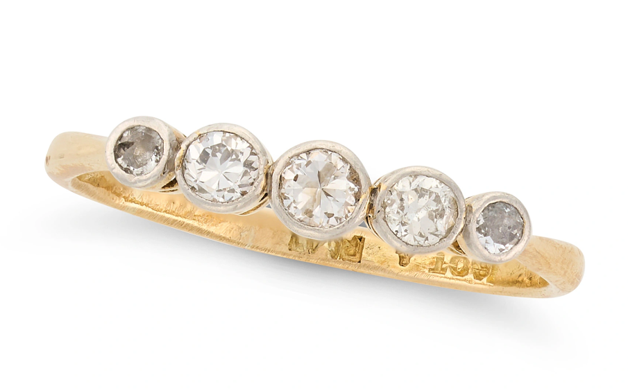 18k Gold and Platinum Diamond Ring