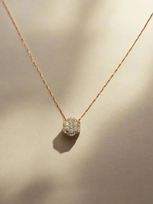 14K Yellow Gold Diamond Necklace