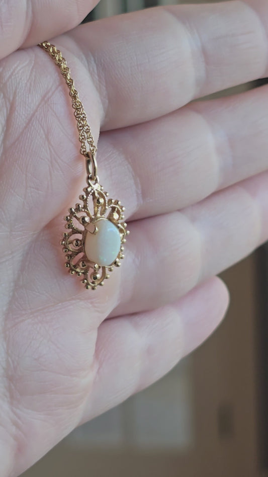14K Opal Pendant