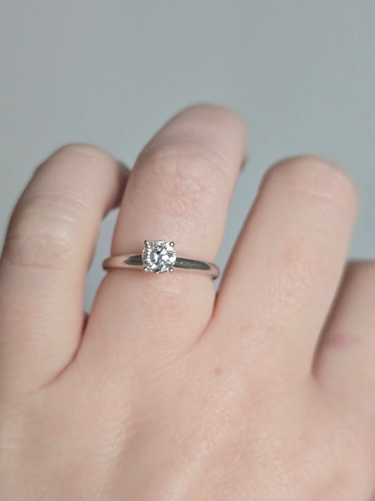 14k White Gold 0.50ct Diamond Solitaire Ring