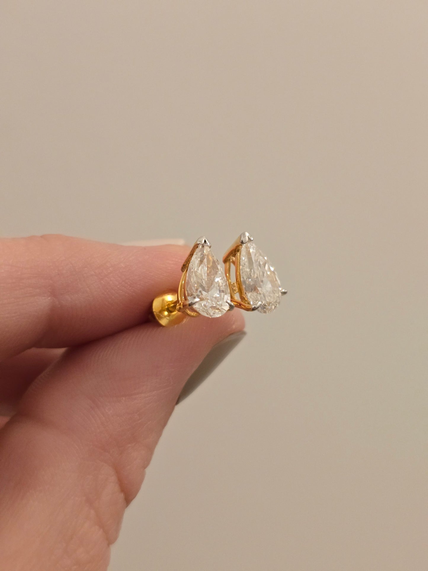 14K Yellow Gold 2.16 CTW Lab Grown Diamond Stud Earrings with IGI Reports