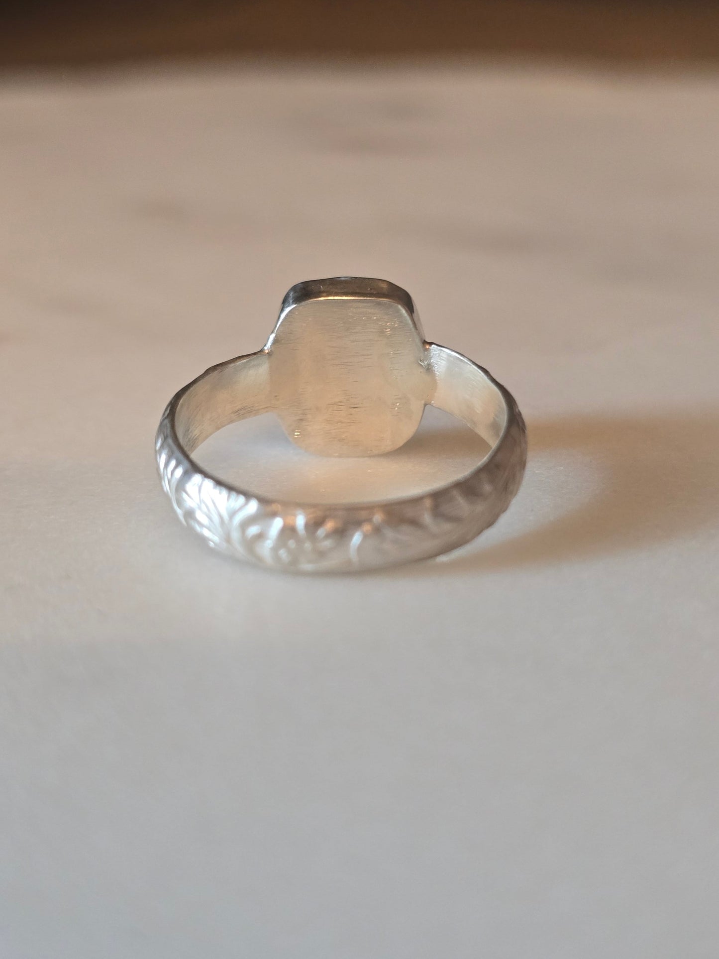 The Jardin Ring - Handcrafted Amazonite Floral Band – Size 7