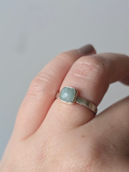 Made to Order - Glow Aquamarine Wide Stacker Ring