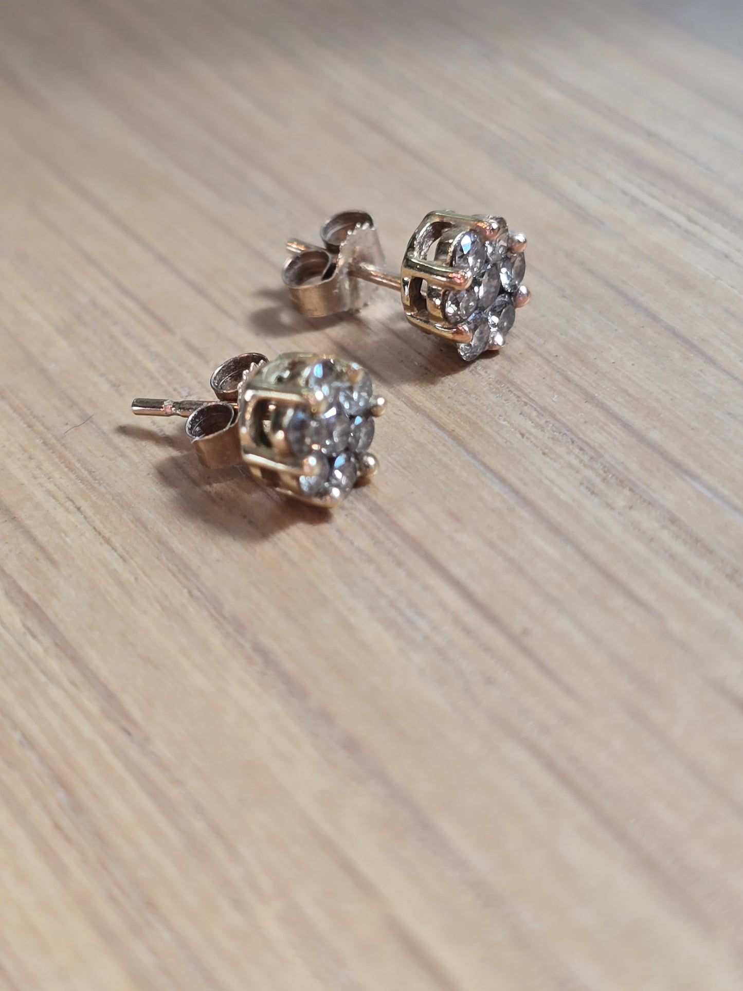 10K Yellow Gold Fancy Brown Diamond Stud Earrings