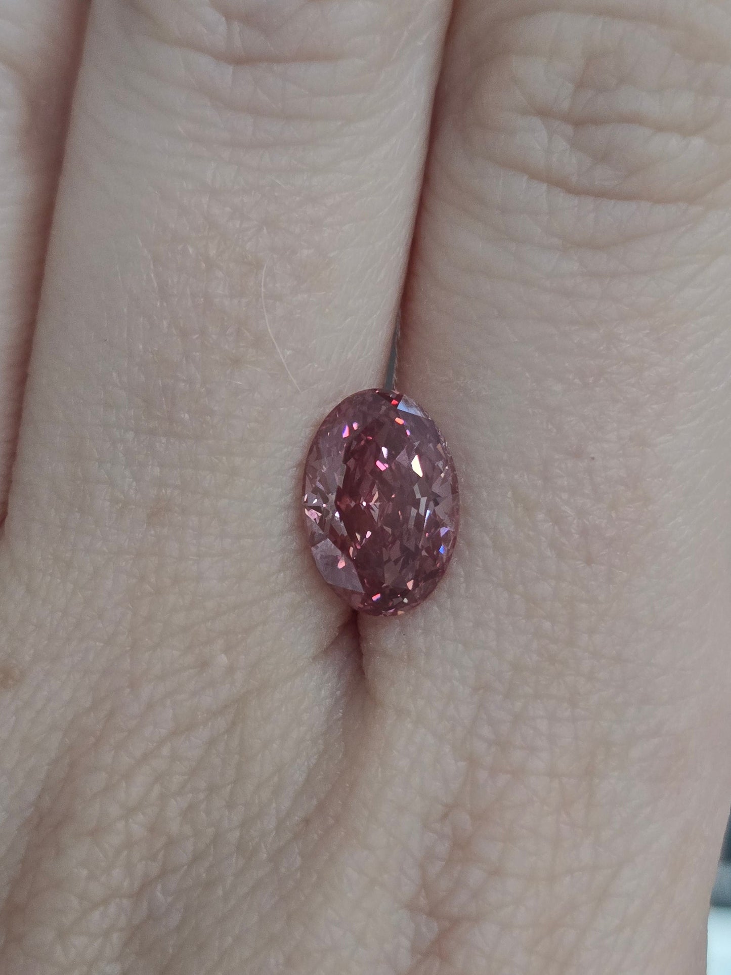 3.10ct Oval Lab Grown Fancy Pink Diamond