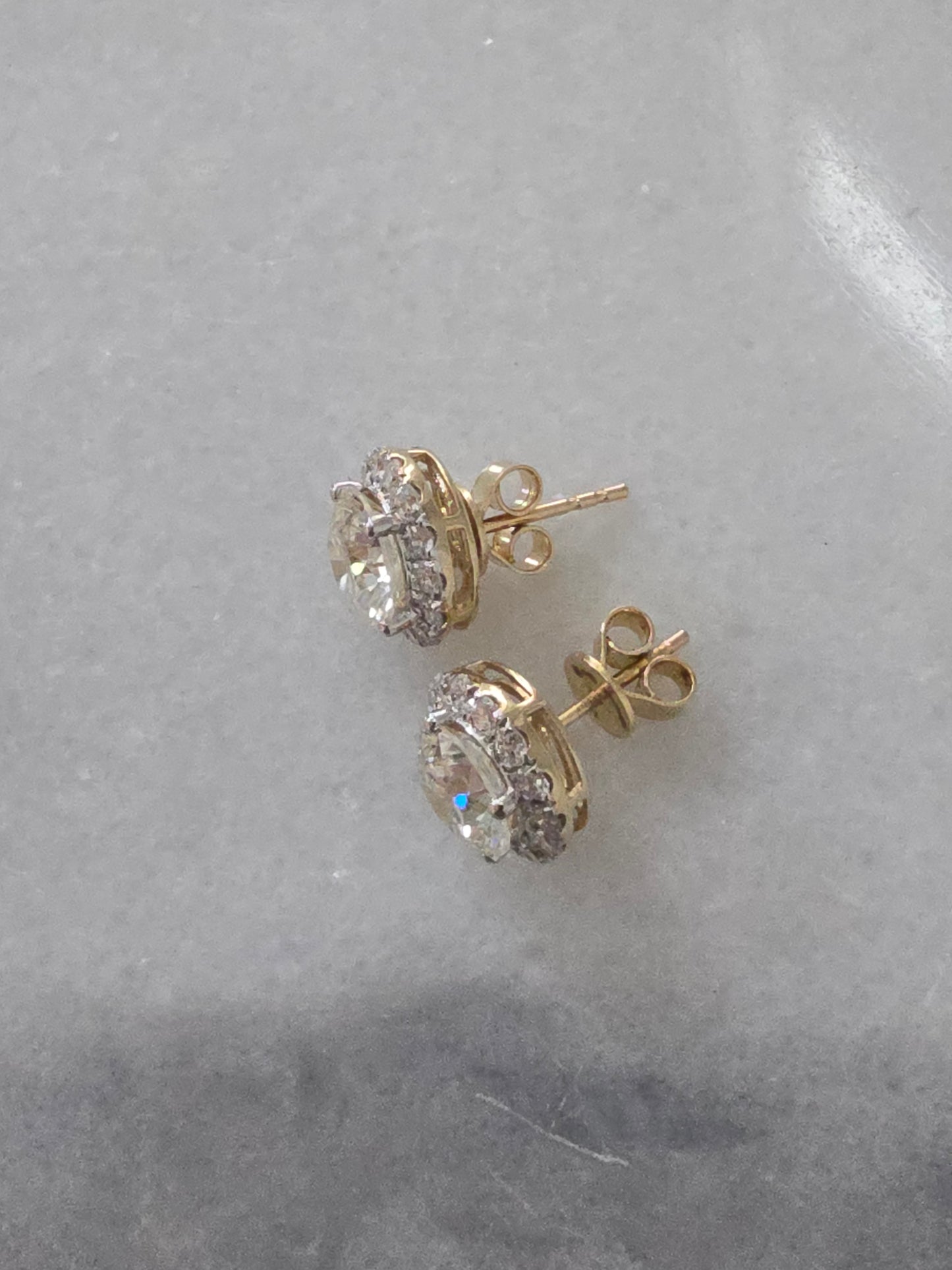 14k yellow gold 5.02ct Lab Diamond Studs