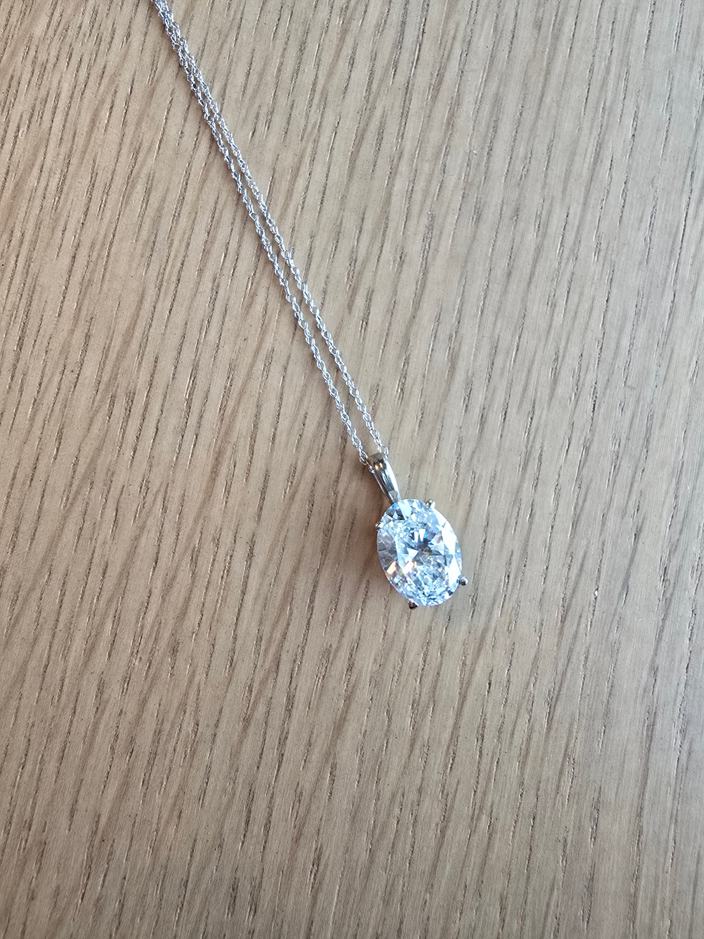 14K White Gold Necklace with 2.38 CT Lab Grown Diamond Pendant