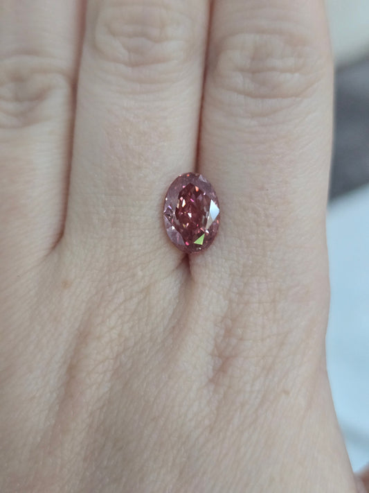 3.10ct Oval Lab Grown Fancy Pink Diamond