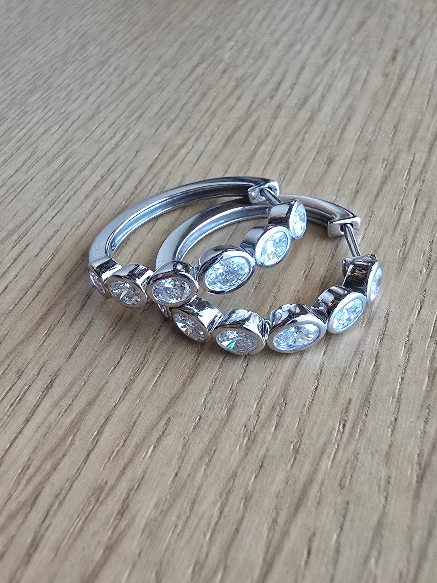 14K 2.10 CTW Lab Grown Diamond Hoop Earrings