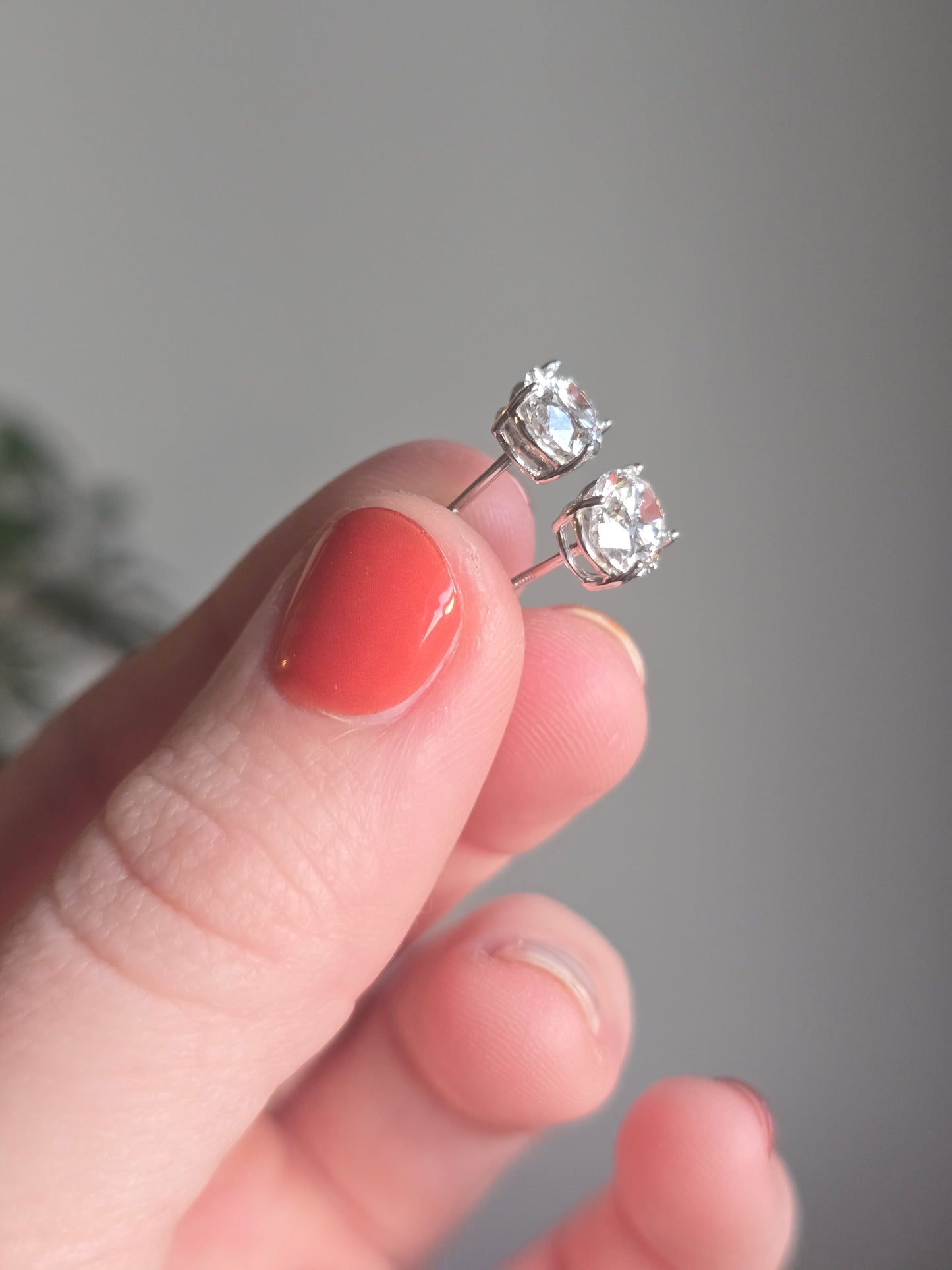 14k White Gold 3.1ct Oval Lab Diamond Studs