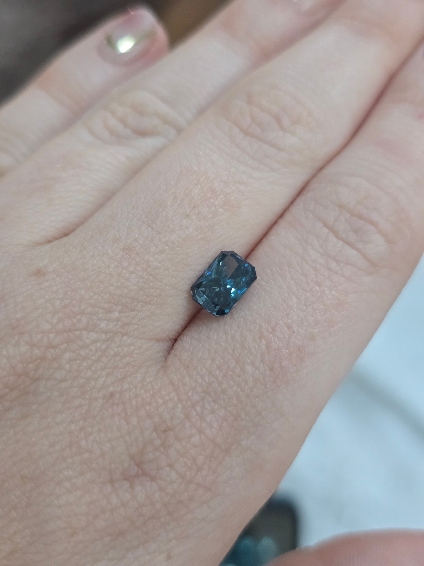 Loose Radiant Cut 1.65ct Fancy Blue Lab Diamond