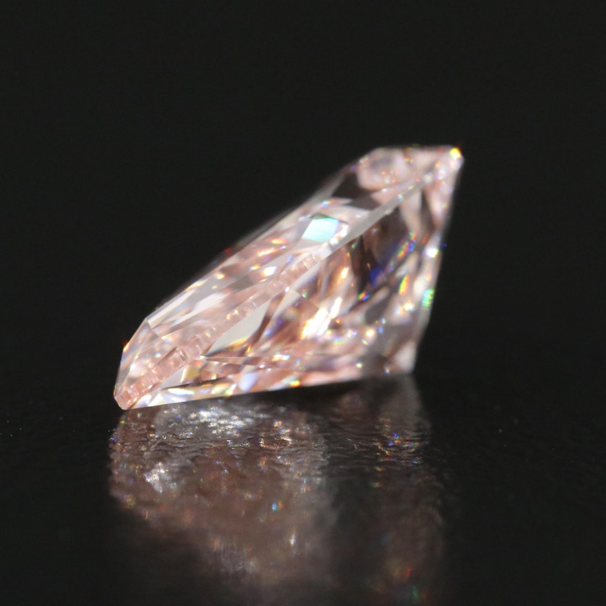 Loose 3.56 CT Pear Lab Grown Fancy Pink Diamond