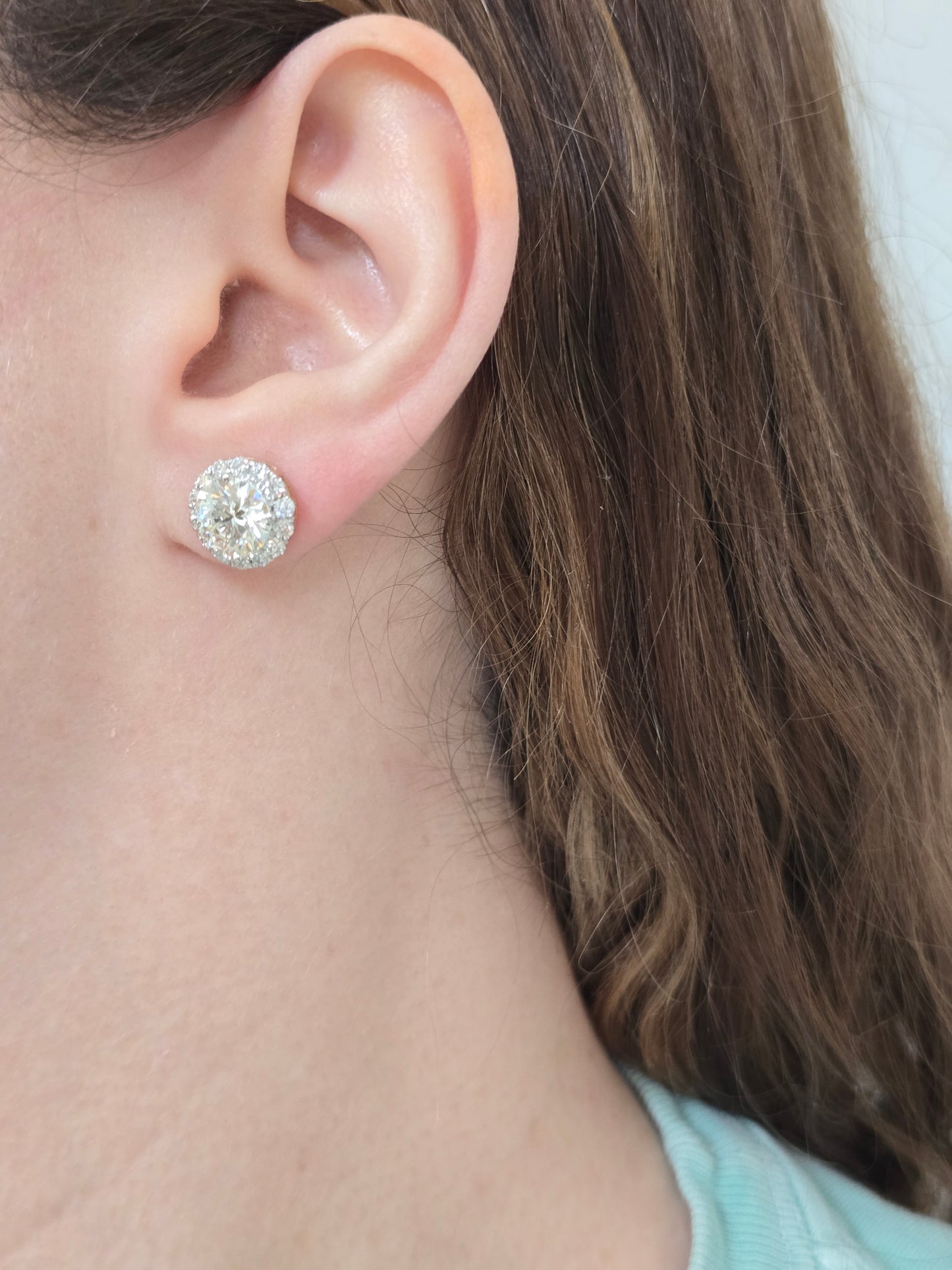14k yellow gold 5.02ct Lab Diamond Studs