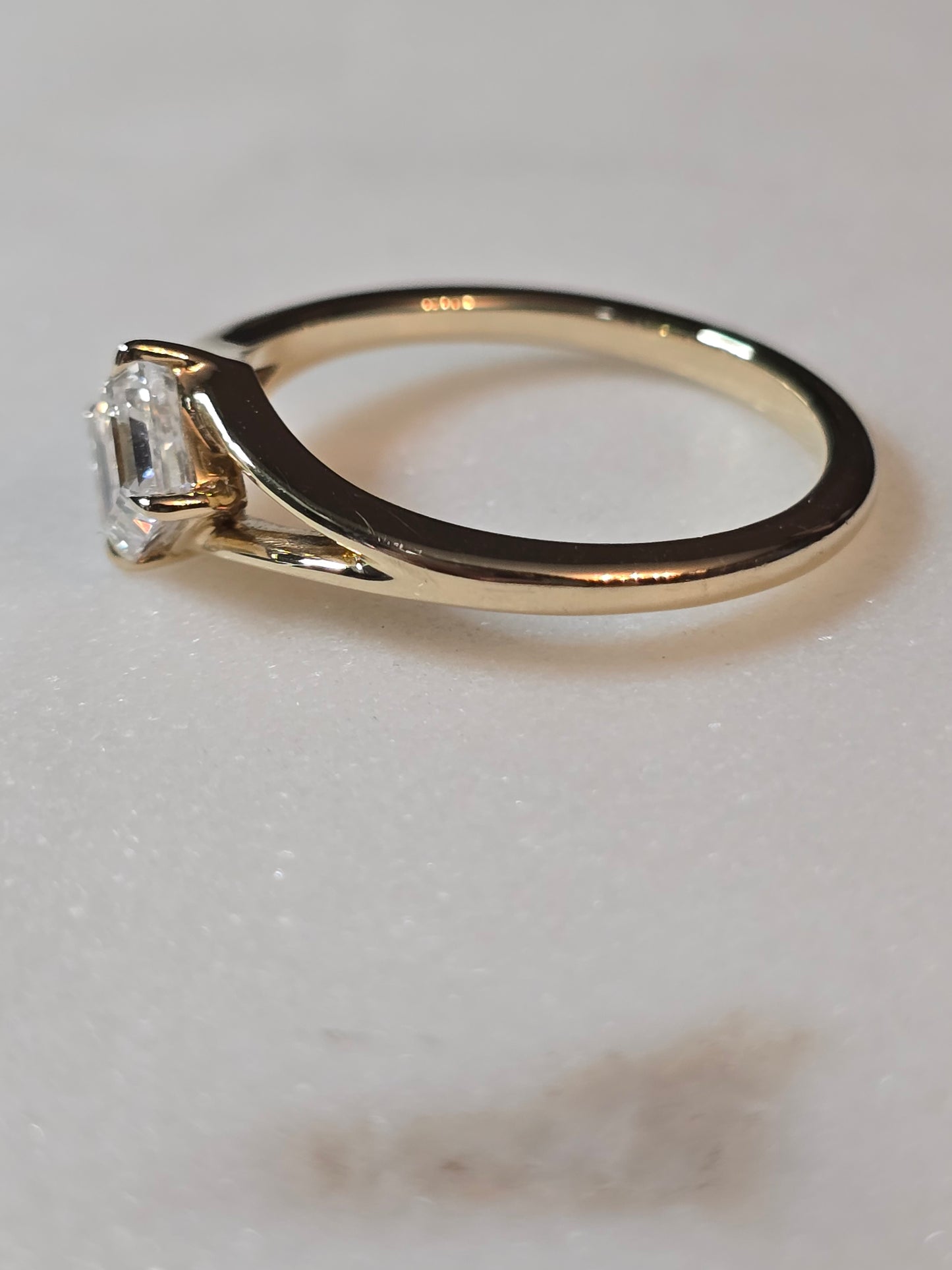 10k Yellow Gold 1ct Asscher Lab Diamond Ring
