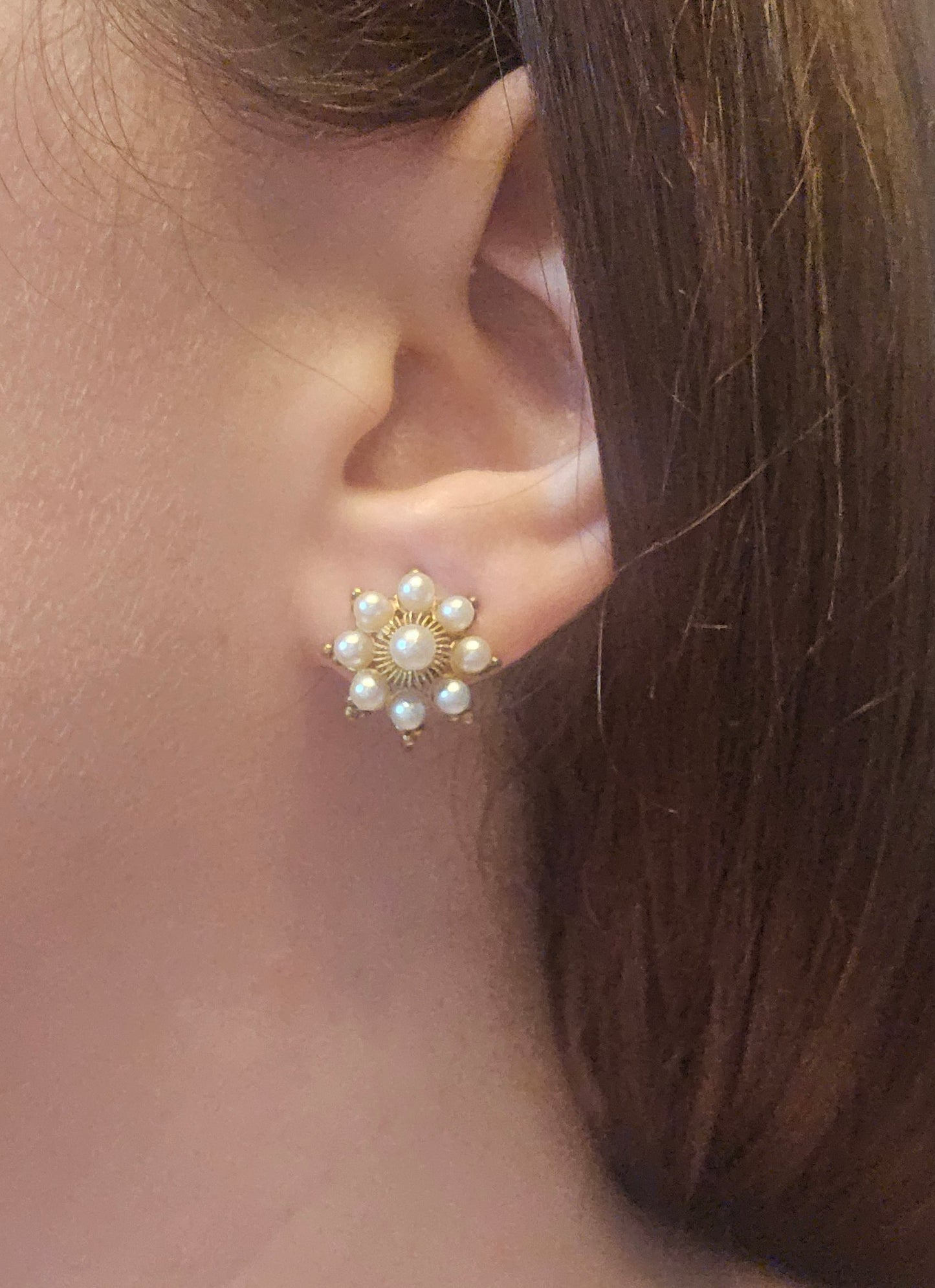 Vintage 14K Gold and Pearl Earrings
