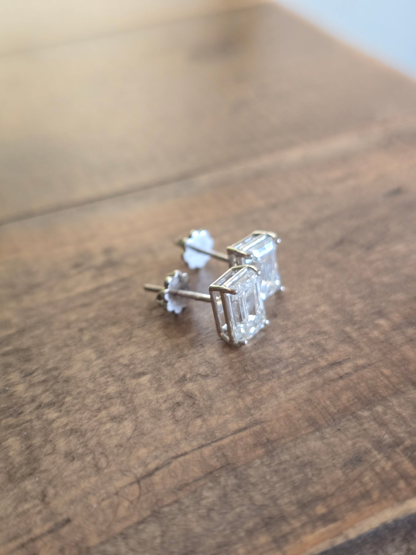 14k White Gold 3ct Lab Diamond Studs