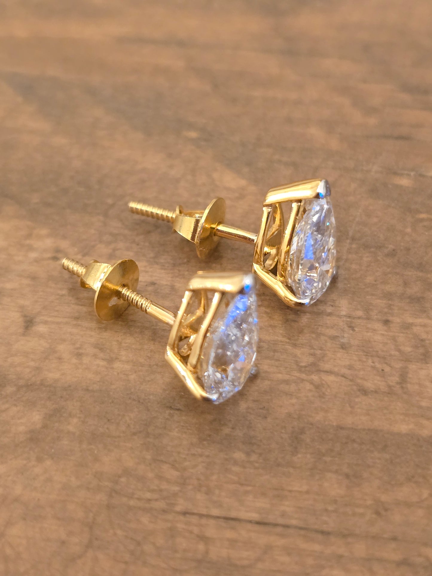 14K Yellow Gold 2.16 CTW Lab Grown Diamond Stud Earrings with IGI Reports